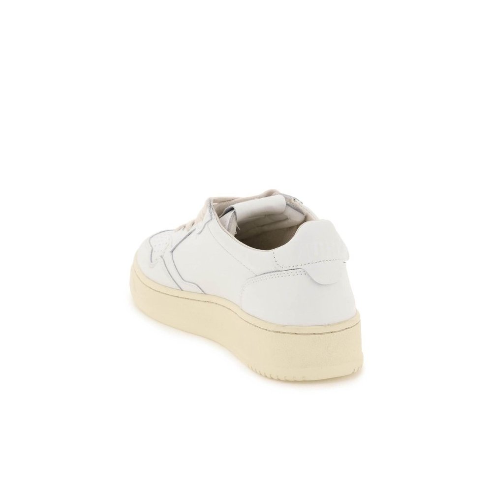 Autry White Leather Low-Top Sneaker with Cream Sole - Picture 3 of 3